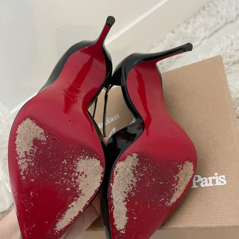 Christian Louboutin Glossy Black Heels - Picture 2 of 5